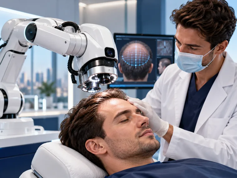 Illustrative robot-assisted hair restoration procedure